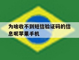 为啥收不到短信验证码的信息呢苹果手机