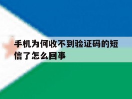 手机为何收不到验证码的短信了怎么回事