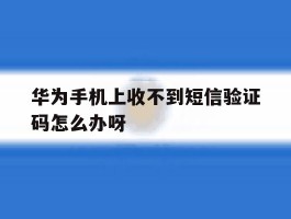 包含华为手机上收不到短信验证码怎么办呀的词条