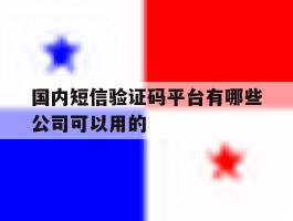 国内短信验证码平台有哪些公司可以用的