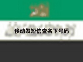 移动发短信查名下号码