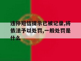包含违停短信提示已被记录,将依法予以处罚,一般处罚是什么的词条