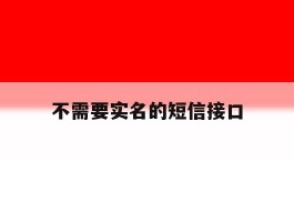 不需要实名的短信接口