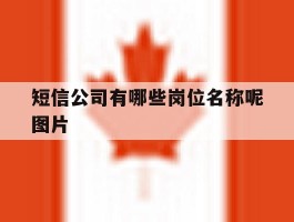 短信公司有哪些岗位名称呢图片