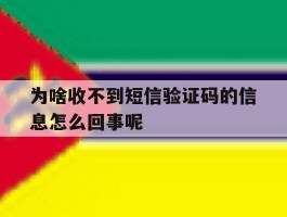 为啥收不到短信验证码的信息怎么回事呢