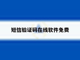 短信验证码在线软件免费