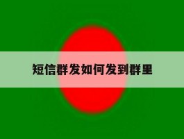 短信群发如何发到群里