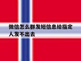 微信怎么群发短信息给指定人发不出去