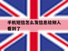 手机短信怎么发信息给别人看到了