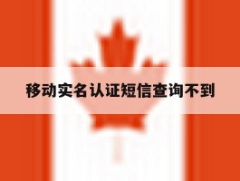 移动实名认证短信查询不到
