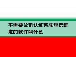 不需要公司认证完成短信群发的软件叫什么