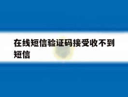 在线短信验证码接受收不到短信
