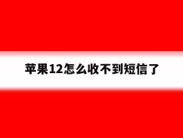 苹果12怎么收不到短信了