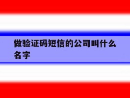 做验证码短信的公司叫什么名字
