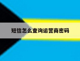 短信怎么查询运营商密码