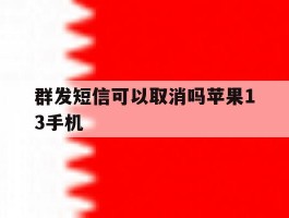 群发短信可以取消吗苹果13手机