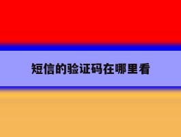短信的验证码在哪里看