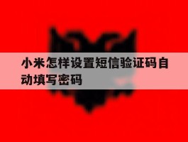 小米怎样设置短信验证码自动填写密码