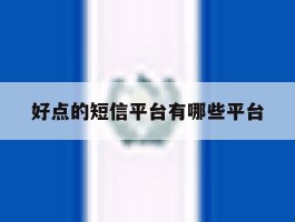 好点的短信平台有哪些平台