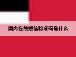 国内在线短信验证码是什么