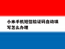 小米手机短信验证码自动填写怎么办理