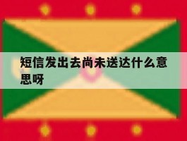 短信发出去尚未送达什么意思呀