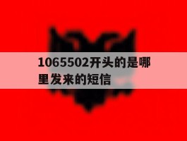 1065502开头的是哪里发来的短信的简单介绍