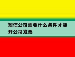 短信公司需要什么条件才能开公司发票