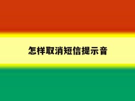 怎样取消短信提示音