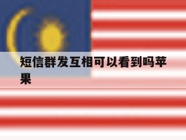短信群发互相可以看到吗苹果
